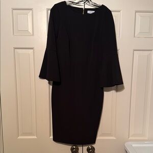 Elegant Calvin Klein Black Bell Sleeve Dress